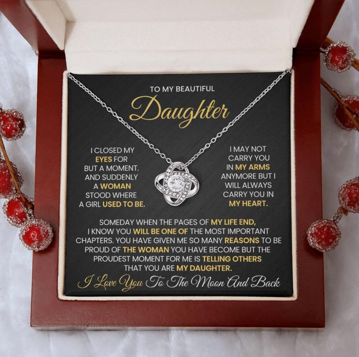 Always Carry You In My Heart  - Necklace Gift for Daughter