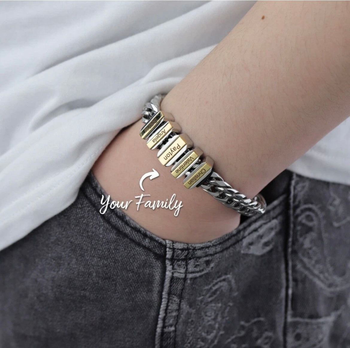 To Dad - Family Name Bracelet - Custom Engraving
