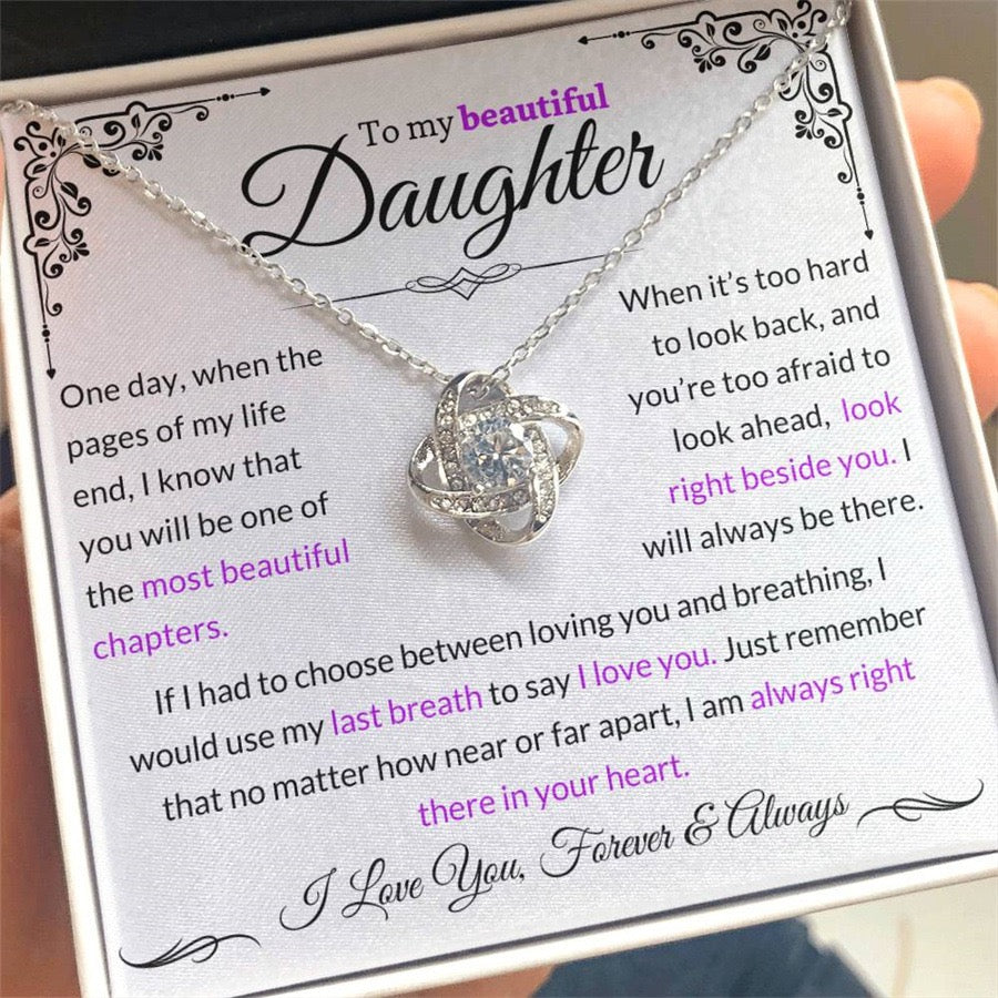 To My Daughter - Love Knot Necklace - Love You Forever