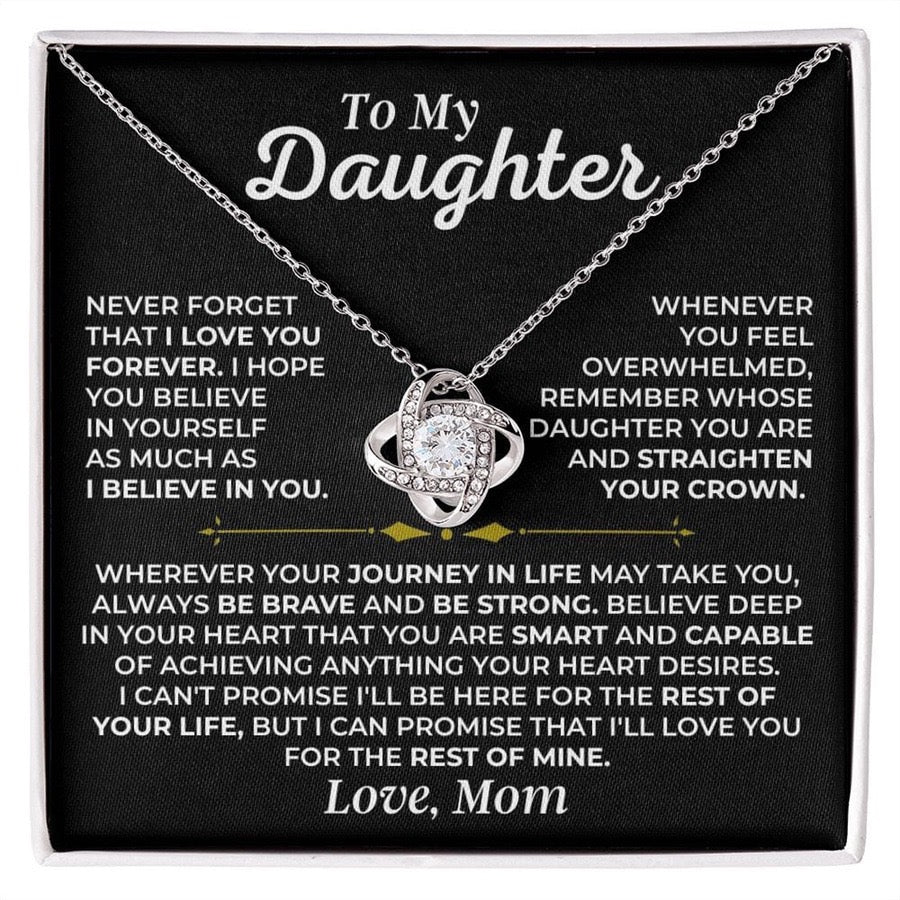 To My Daughter from Mom - Love Knot Necklace - Love You Forever