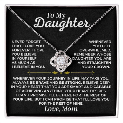 To My Daughter from Mom - Love Knot Necklace - Love You Forever