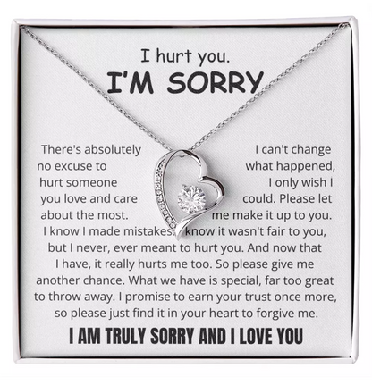 To My Love - Love Heart Necklace - I Am Sorry