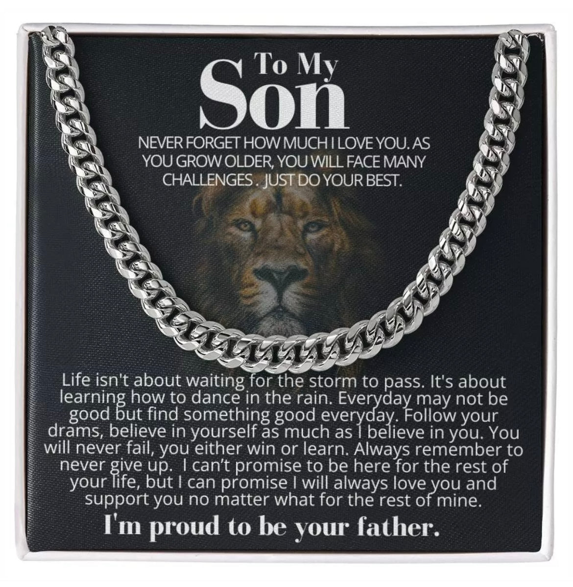 To My Son - Cuban Link Necklace - Proud to Be Your Father