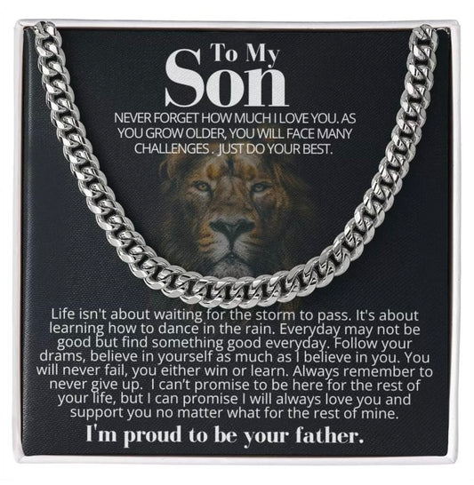 To My Son - Cuban Link Necklace - Proud to Be Your Father