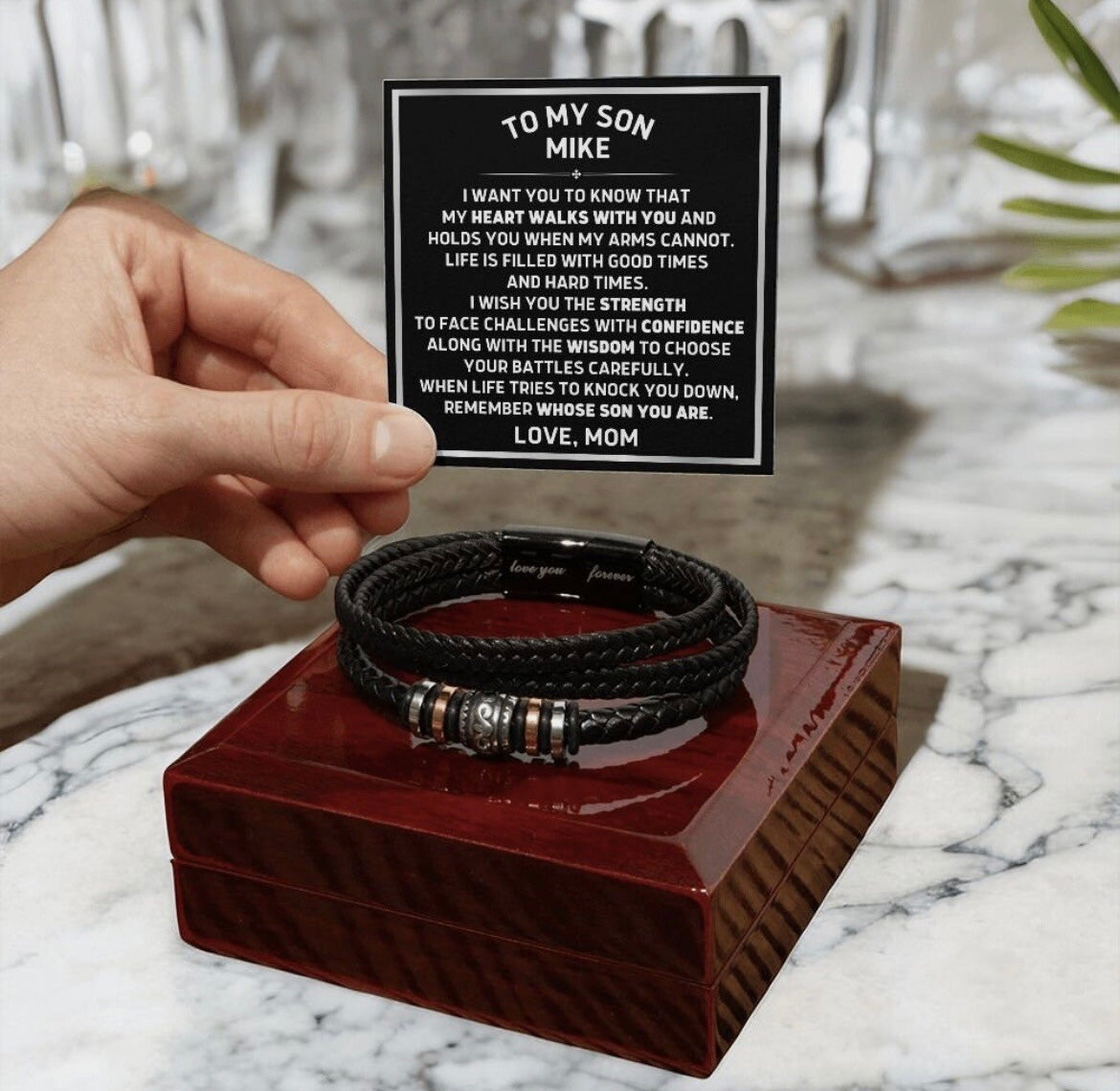 To My Son - Love You Forever Bracelet - My Heart Walks with You