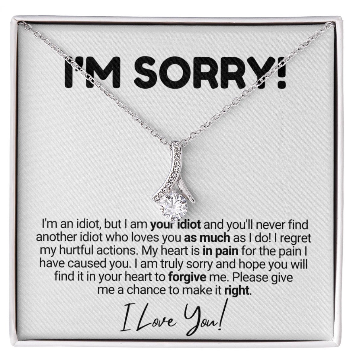 To My Love - Ribbon Necklace - I Am Sorry
