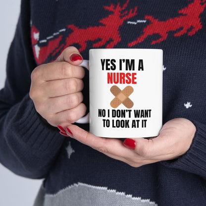 FUNNY Coffee Mug Gift for Nurses 11oz white