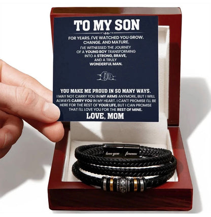 To My Son - Love You Forever Bracelet - Always Carry You In My Heart