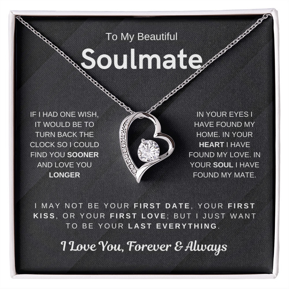 To My Soulmate - Love Heart Necklace - Love You Always