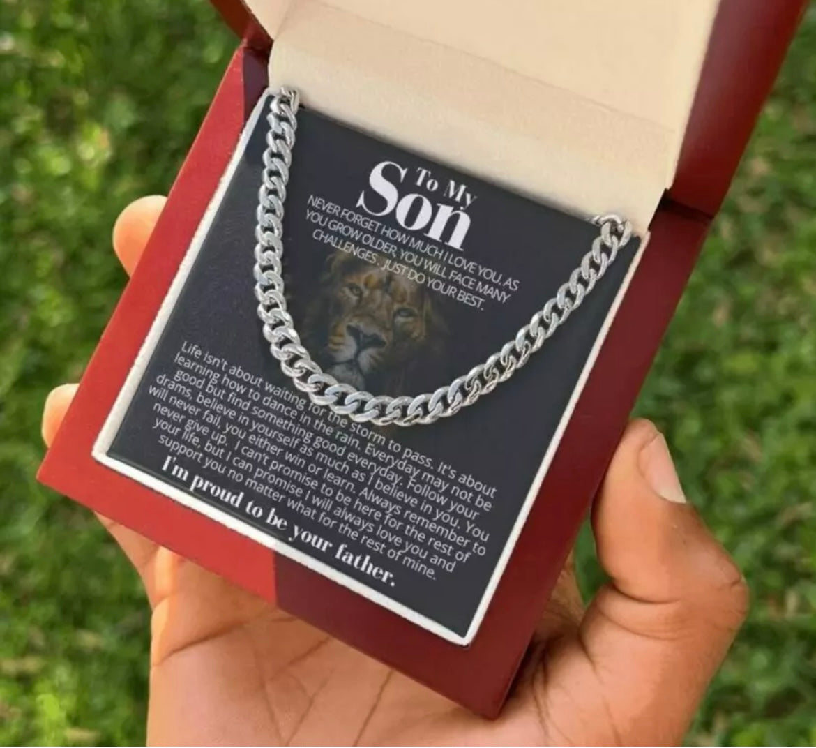 To My Son - Cuban Link Necklace - Proud to Be Your Father