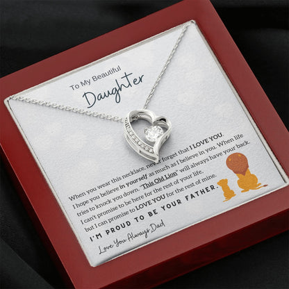 To My Daughter - Love Heart Necklace - Proud to be your father