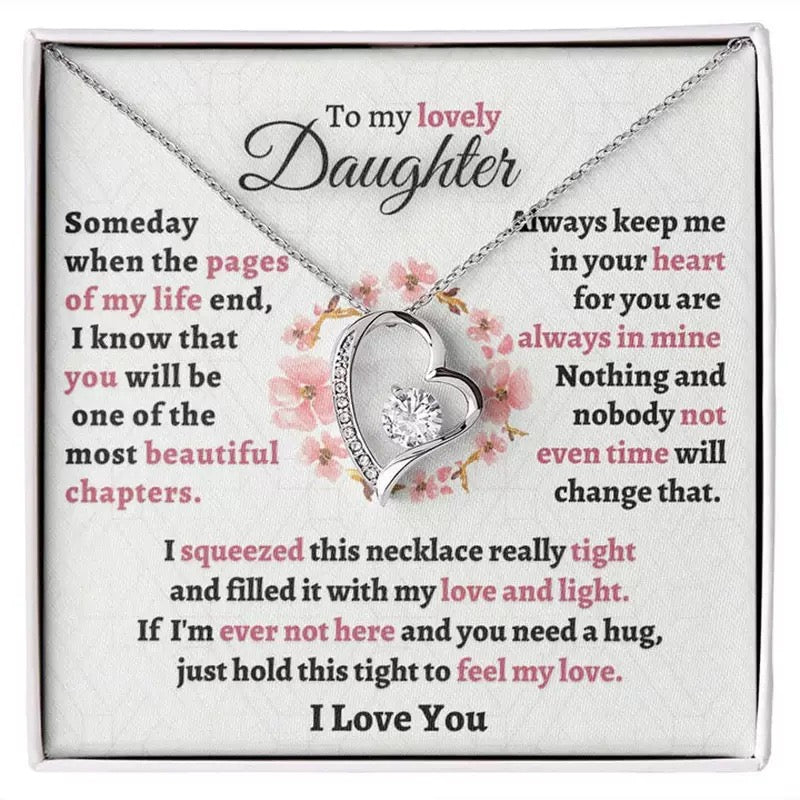 To My Daughter - Love Heart Necklace - You Are Always In My Heart