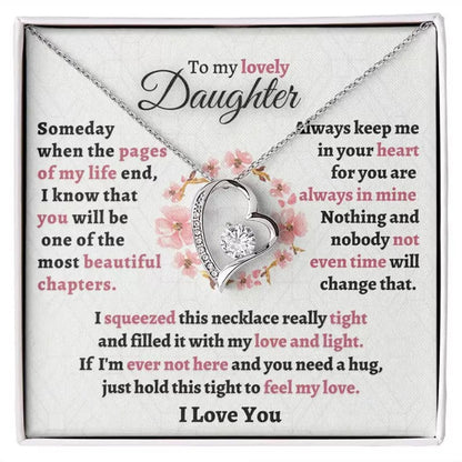 To My Daughter - Love Heart Necklace - You Are Always In My Heart