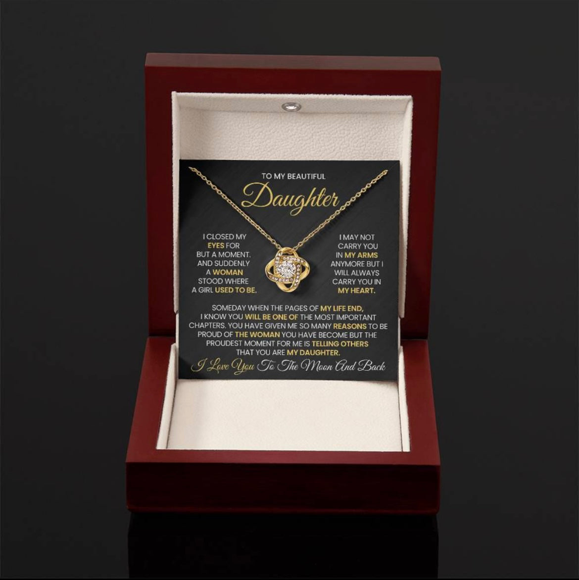 Always Carry You In My Heart  - Necklace Gift for Daughter