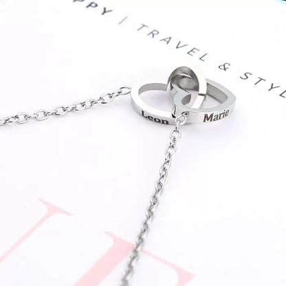 To My Soulmate - Custom Interlinked Hearts Necklace - Eternal Rose Bear Box