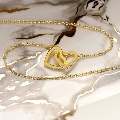 To My Mother In Law - Linked Hearts Necklace - You Are The Greatest Blessing Message Card Gift