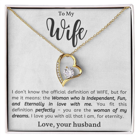 To My Wife - Love Heart Necklace - I Love You for Eternity