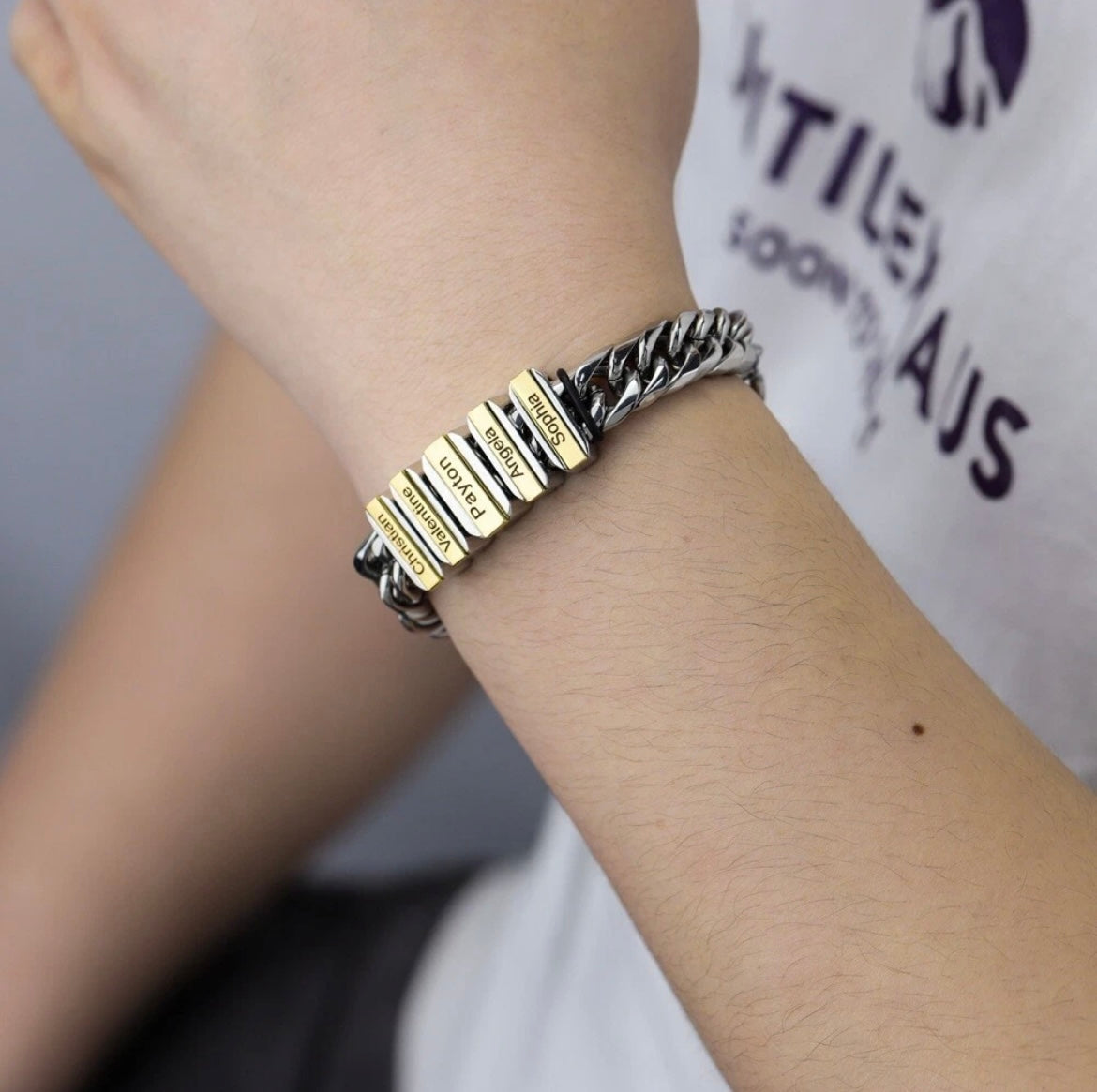 To Dad - Family Name Bracelet - Custom Engraving