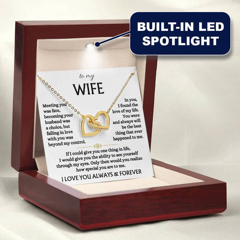 To My Wife - Linked Hearts Necklace - You Are The Best Thing Message Card Gift