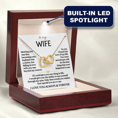 To My Wife - Linked Hearts Necklace - You Are The Best Thing Message Card Gift