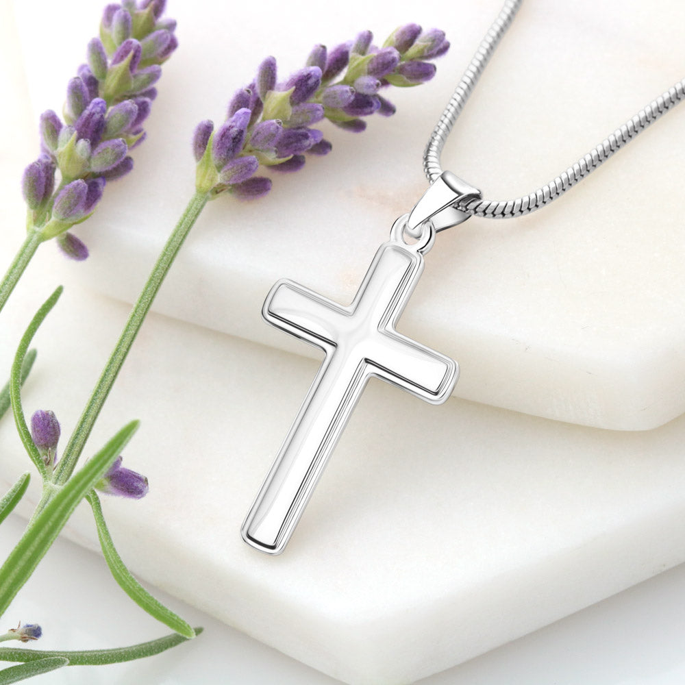 To My Daughter - Cross Necklace - Linked Forever Message Card Gift