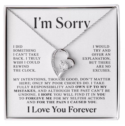 To My Love - Love Heart Necklace - I Am Sorry