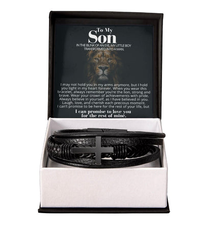 To My Son - Cross Bracelet - You Are the Lion Message Card Gift