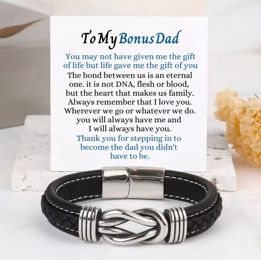 To My Bonus Dad - Linked Bracelet - Life Gave Me the Gift of You
