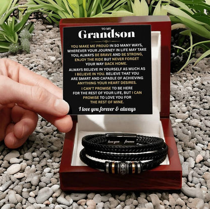You Make Me Proud - Bracelet Gift for Grandson