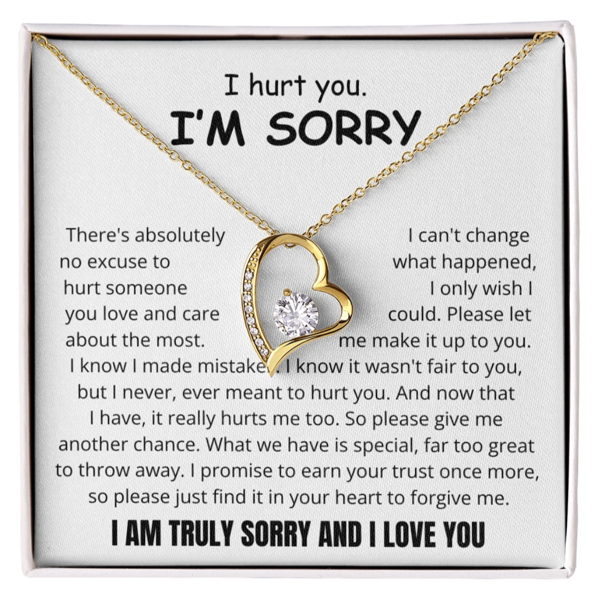 To My Love - Love Heart Necklace - I Am Sorry