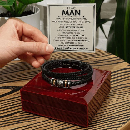 To My Man - Love You Forever Bracelet - Christmas Anniversary Gift