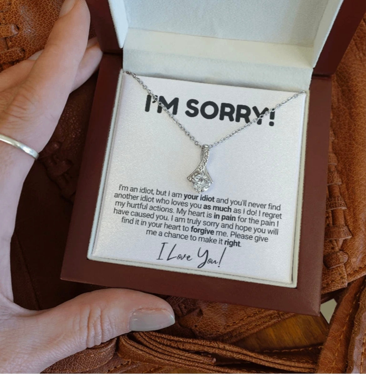 To My Love - Ribbon Necklace - I Am Sorry