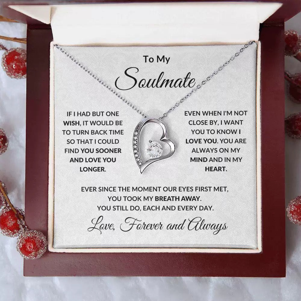 To My Soulmate - Love Heart Necklace - You Are In My Heart