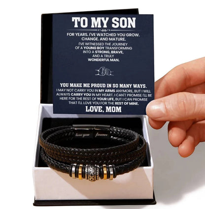 To My Son - Love You Forever Bracelet - Always Carry You In My Heart
