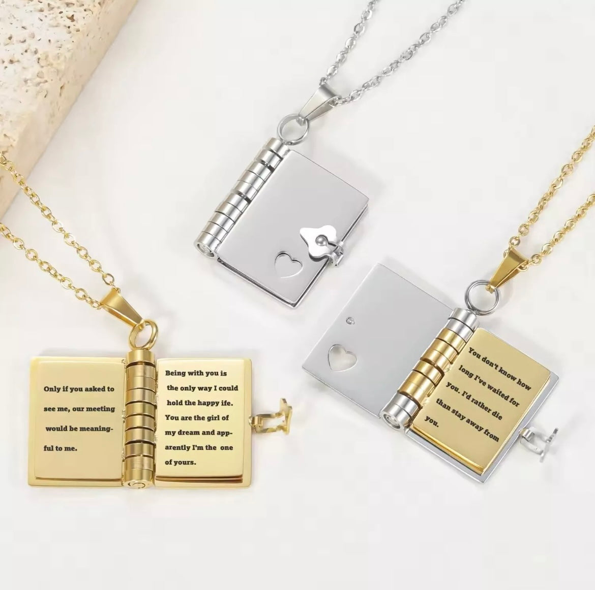 To My Daughter - Engraved Book Necklace - Love You Always