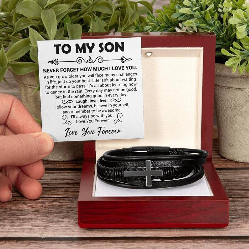 To My Son - Cross Bracelet - Love You Forever