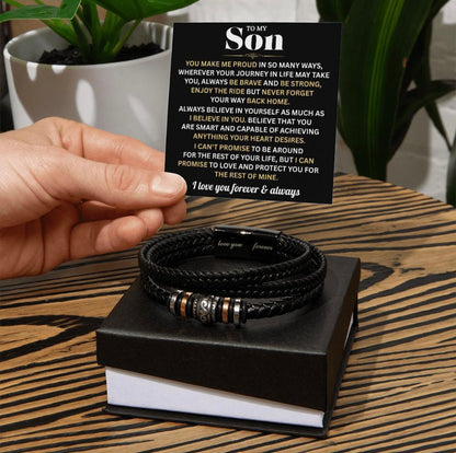 You Make Me Proud - Bracelet Gift for Son from Dad and Mom