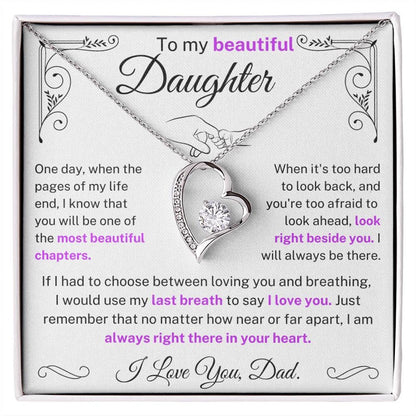 To My Daughter - Love Heart Necklace - You Are the Most Beautiful Chapter