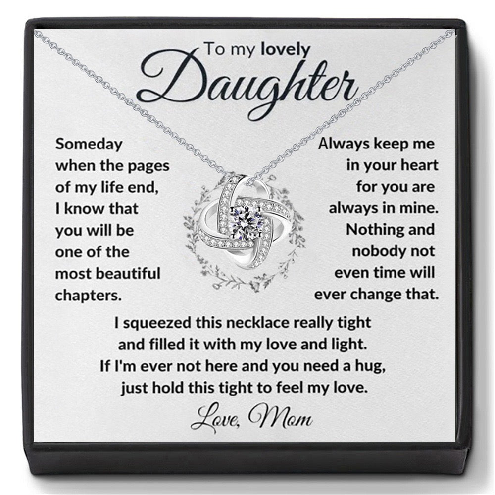 To My Daughter from Mom - Love Knot Necklace - You Are Always In My Heart