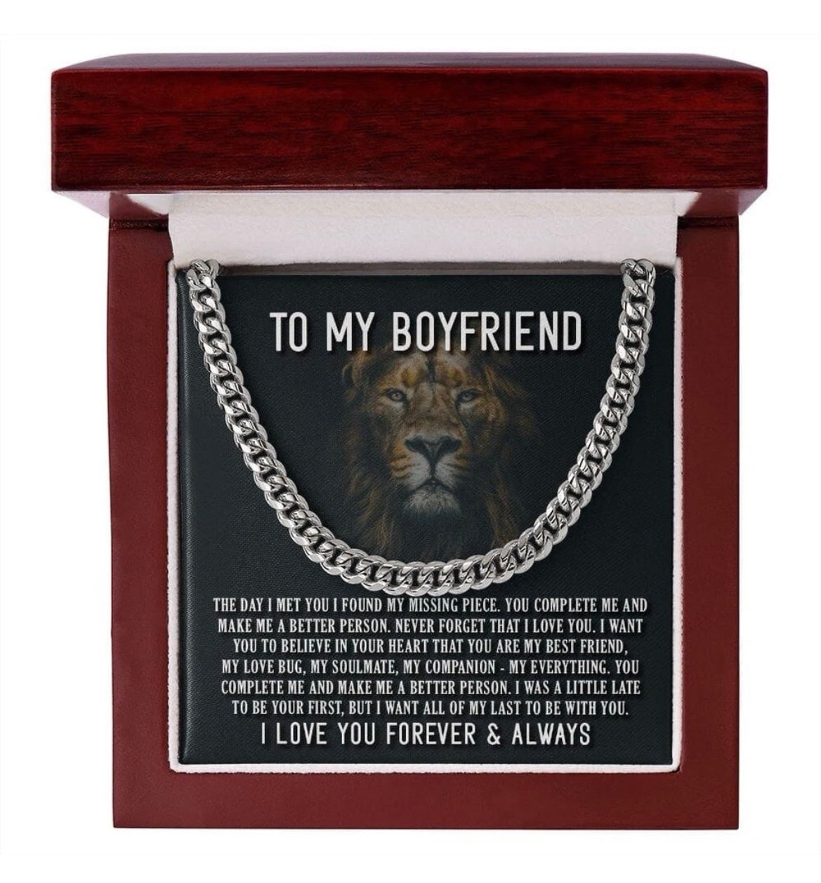 To My Boyfriend - Cuban Link Necklace - Be Your Last Everything Gift