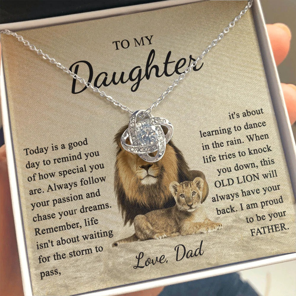 To My Daughter from Dad - Love Knot Necklace - Love You Forever