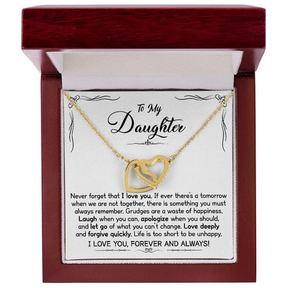 To My Daughter - Linked Hearts Necklace - Love You Forever