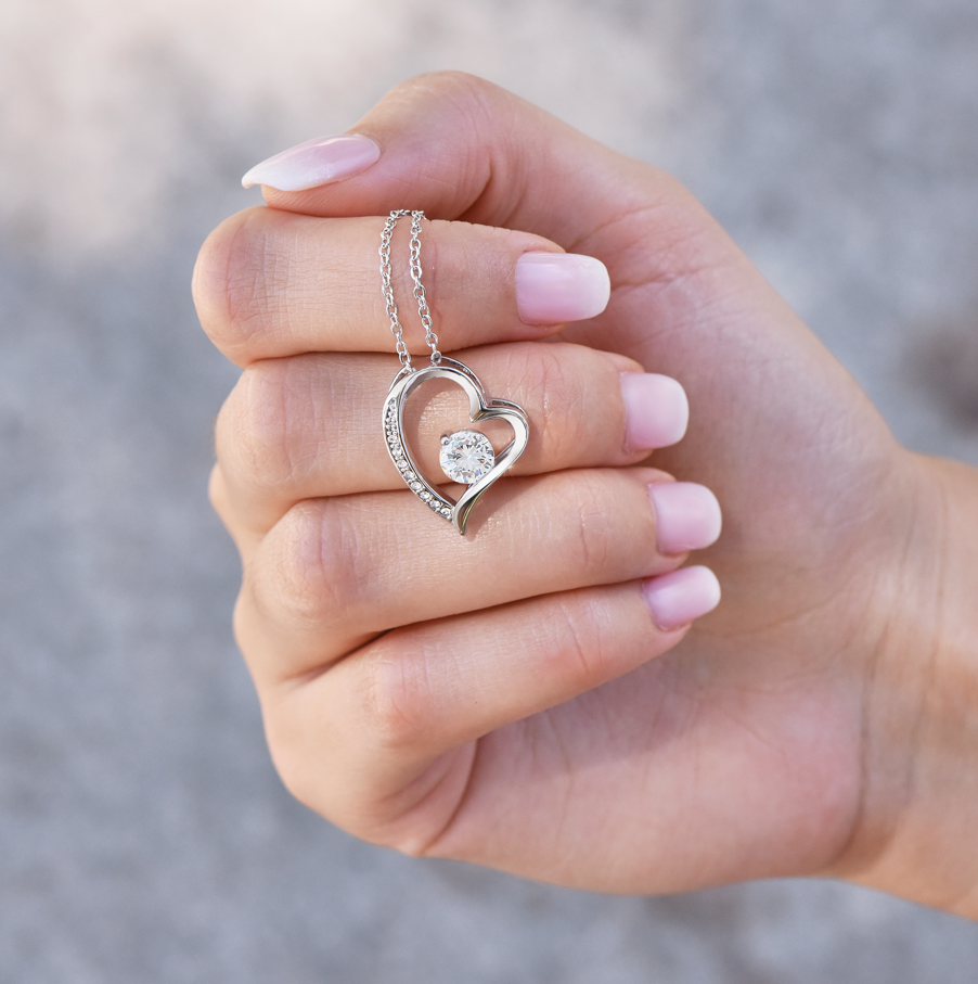 To My Granddaughter - Love Heart Necklace - Love You for the Rest of My Life