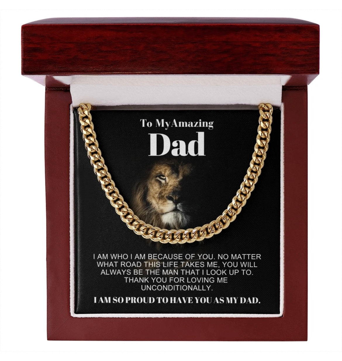 To My Dad - Cuban Link Necklace - Proud to Have You as Dad