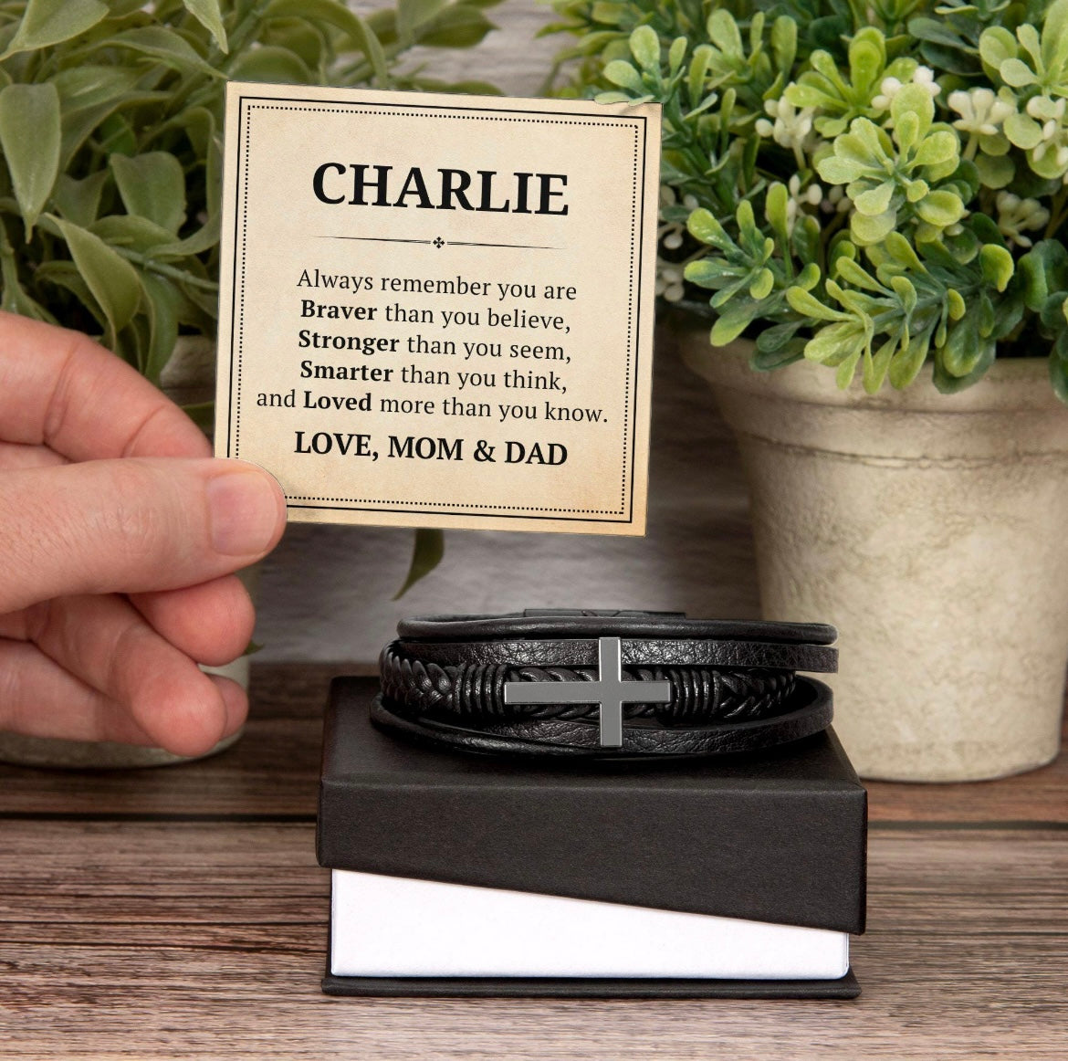 You Are Loved More Than You know - Cross Bracelet Gift for Son