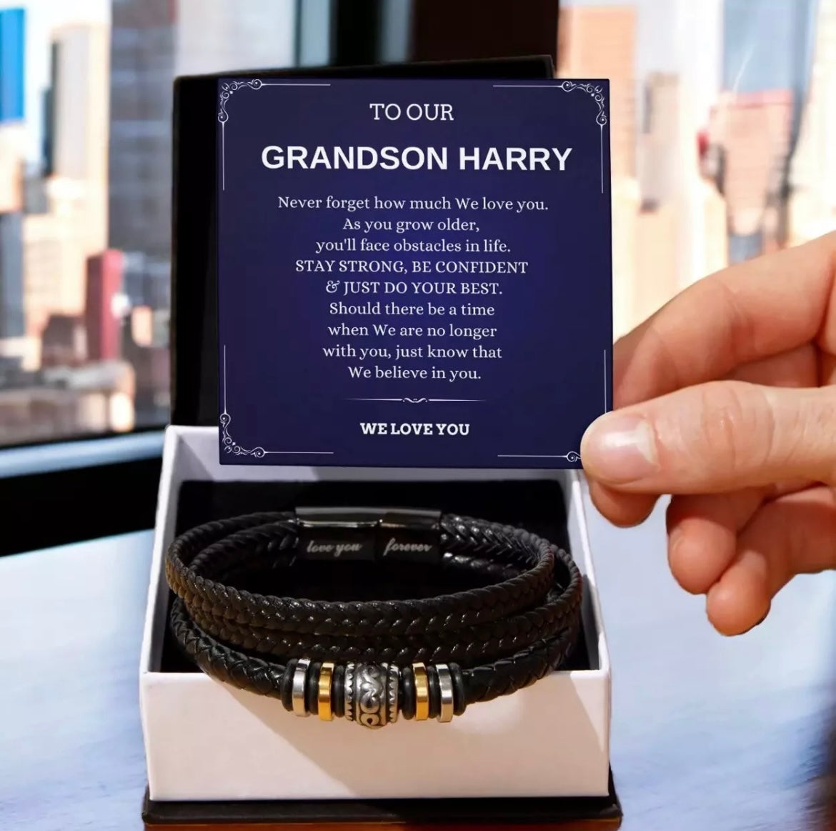 To Our Grandson - Love You Forever Bracelet - We Believe In You