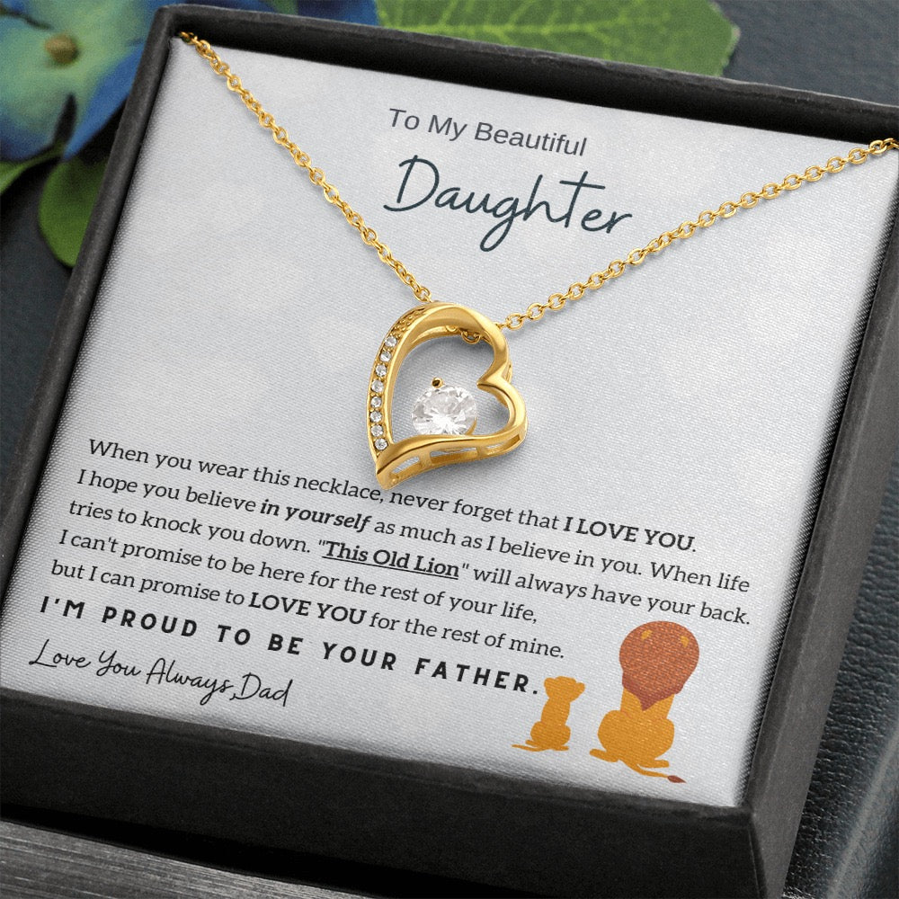 To My Daughter - Love Heart Necklace - Proud to be your father