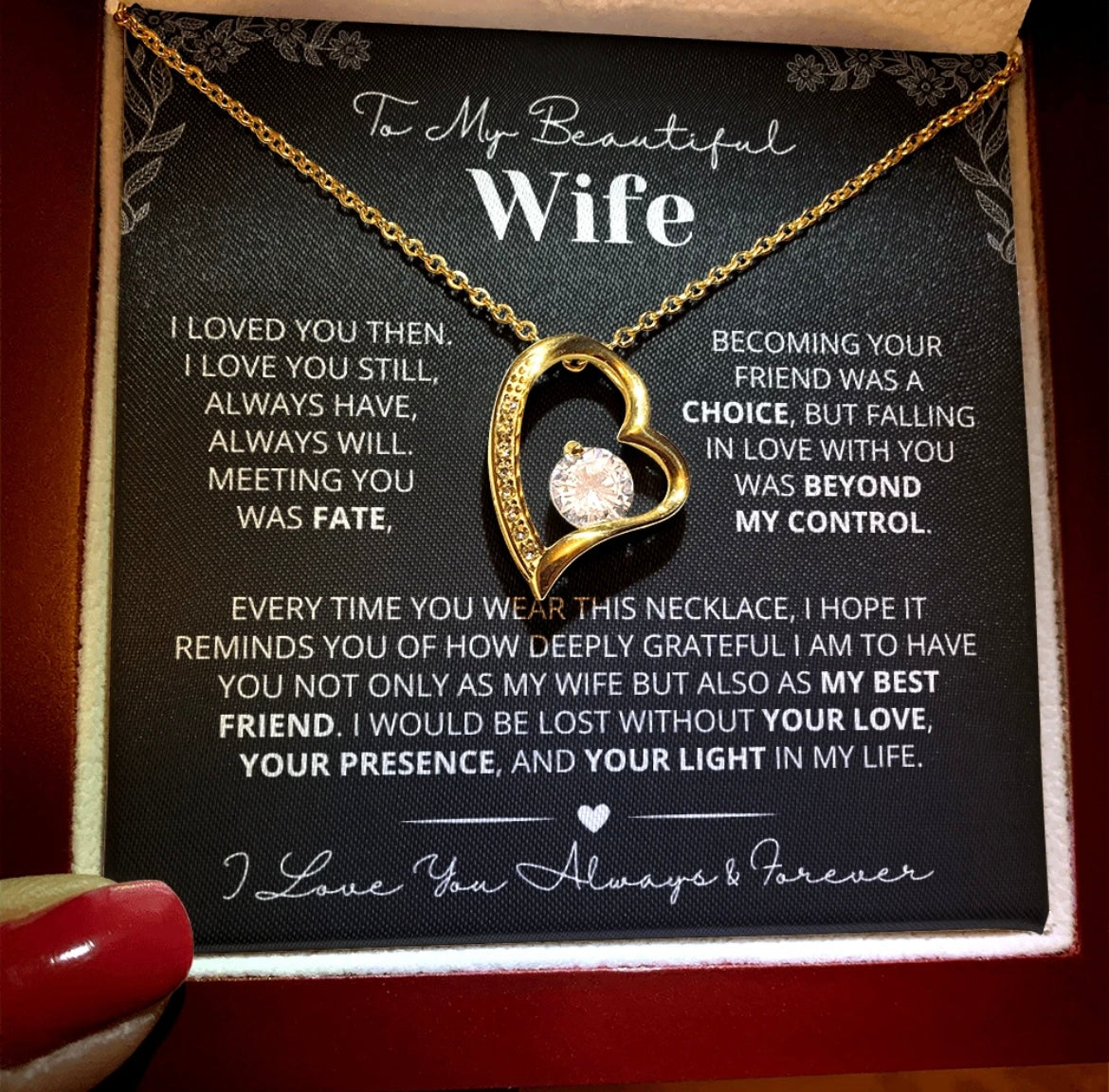 To My Wife - Love Heart Necklace - You Are My Best Friend