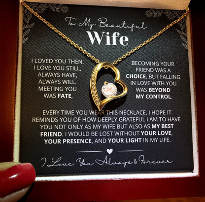 To My Wife - Love Heart Necklace - You Are My Best Friend
