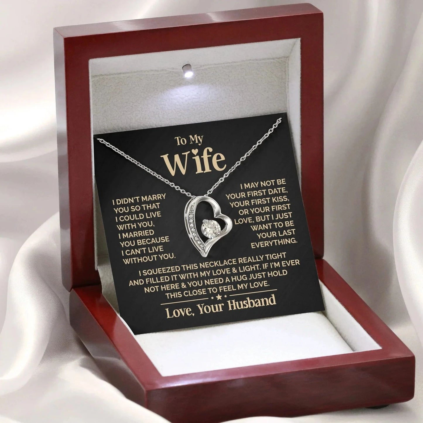 To My Wife Necklace - Love Heart Necklace - Your Last Everything